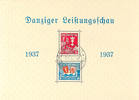 Danzig Performance show block with plate flaw I right image border notched, cancelled extremely fine copy with matching special cance -