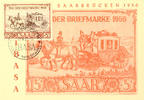 Saargebiet 15 Fr. IBASA on postal not transported maximum card with first day special cancel SAARBRÜCKEN 23.4.50, Michel 300.- (for First -