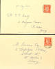 Jersey 1 d white paper on 2 printed matters from first day with postmark jersey CHANNEL ISLANDS 6 1.4.41 respectively HAVRE of the PAS -