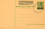 Montenegro Montenegro 1943, 1 L postal stationery card with imprint, unmailed used Cetinje 2.2.44 -
