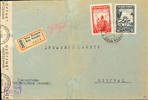 Serbien Mixed franking from 1 Din. With 16 Din. On properly franked domestic registered letter the 2nd weight step over 20 g to 250 g wi -