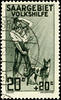 Saargebiet 20+20 C. Peoples help with plate flaw I, neat cancelled SAARBR+£CKEN, impeccable, superb in every respect (choice copy), new p -