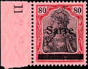 Saargebiet 80 Pfg Germania with overprint Sarre in type I, overprint flaw B horizontal divided bar, perfectly mint never hinged, signed -
