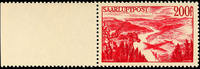 Saargebiet 200 F airmail with blank field left impeccable mint never hinged, Michel 150.- -