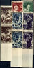 Saargebiet 12+3 to 50+20 Fr. Peoples help complete in vertical pairs with attached blank field at the bottom, clean centric cancellation S -