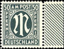 Bizone 50 Pfg first issue of stamps for Germany after WW II., German printing, C-perforation, in perfect condition mint never hinged, c -