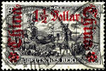 Deutsche Post in China 3 Mark on 3 Mark used, rare stamp in perfect condition, Michel 150.- -