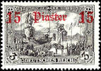 Deutsche Post in der Türkei 15 Piaster on 3 Mark mint never hinged, unsigned, extremely fine copy, Michel 380.- -