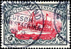 Deutsch-Südwest-Afrika 5 M. Imperial yacht, used, expertized Czimmek BPP, Michel 200.- -