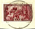 Saargebiet 8+2 to 50+20 Fr. Peoples help complete on pieces with special cancel MITTELBEXBACH (Saar) 16.6.51, in perfect condition, new p -