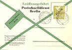 Berlin 1 M. Black overprint used BERLIN CHARLOTTENBURG2 / 1.3.49 on official First Day Cover to the opening of the Postal service fas -