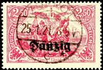 Danzig 2, 50 M brownish lilac, date-appropriate cancellation Sopot 25.1.21, impeccable expertized Infla / Oechsner BPP, Michel 900.- -