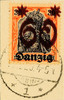Danzig 30 Pf 60 on . With double overprint (once feebler) impeccable on piece, photo expertize Soecknick BPP: genuine, postmark genuine, per -