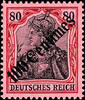 Deutsche Post in der Türkei 80 Pfennig 5 to Germania with overprint in French currency, in perfect condition mint never hinged, the two of them top values without sig -