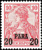 Deutsche Post in der Türkei 20 Pa. On 10 Pfg., overprint type II, mint never hinged, Michel 100.- -
