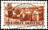 Saargebiet 40 C. 5 Fr. Peoples help, complete, used, signed Geigle respectively Ney BPP, Michel 800.- -
