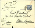 Deutsche Post in der Türkei 1 Piaster on 20 penny, letter with on the back eagle seal stamp KAIS. German consulate IN CONSTANTINOPEL , cancelled CONSTANTINOPEL 1 -