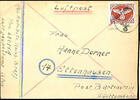 Feldpostbriefe im II. Weltkrieg 1945, island post, fieldpost letter from 23.1.45 with rouletted island post stamp with Agramer overprint as well with senders no -