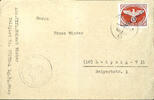 Feldpostbriefe im II. Weltkrieg 1945, island post, fieldpost letter from 26.1.45 with rouletted island post stamp with Agramer overprint as well with service ca -