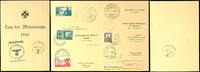 Feldpostmarken 1940, Rommel commemorative page with pasted stamps from France, Italy, Tunisia, further a few war events registered and printed -
