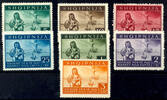Albanien 5 Q. To 3 Fr. Postal stamps, complete set with seven values, in perfect condition mint never hinged, Michel 100.- -