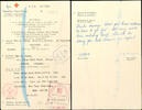Rotkreuz-Nachrichten Messaging from 12.11.43 on form from German red cross from guernsey to England with reply from 17.3.44 but without forwarding ov -