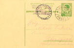 Serbien Ganzsachen 1 Din. Postal stationery postcard with double circle. PADINA 2 / 17.6.41 and censorship stamp no. 11 the censor office Grossbe -