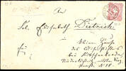 Thurn & Taxis Nachverwendungen HOHENLEUBEN 10.12.1880 - circle thimble cancel, sp, t used on DR (corner fault), as a single franking on envelope to Koetzsch -