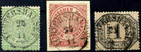 Thurn & Taxis Nachverwendungen ICHTERSHAUSEN - single circle cancel, on North German Postal District Michel no. 14 (round corner), 16 (letter piece) and serv -