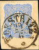 Thurn & Taxis Nachverwendungen KOESTRITZ 29 / 6 - single circle cancel, complete strike on piece DR 20 Pfg -