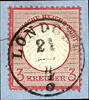Thurn & Taxis Nachverwendungen LONDORF 21 / 4 - single circle cancel, centered on on piece choise copy 3 Kr. Small breast shield -