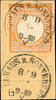 Thurn & Taxis Nachverwendungen NEUHAUS B. SONNEBERG 8 / 9 72 - single circle cancel, two strikes on postcard coupon 2 Kr. Orange, photo expertize Krug BPP t -