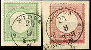 Thurn & Taxis Nachverwendungen NIDDA - single circle cancel, each clear on superb in every respect (choice copy) letter pieces 1 and 3 Kr. Great breast shiel -