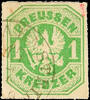 Thurn & Taxis Nachverwendungen OBERLAHNSTEIN 17 7 - single circle cancel, partial cancel on having bright colours Prussia 1 Kr., small red signature in right -