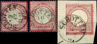 Thurn & Taxis Nachverwendungen Scots - single circle cancel, on three 3 Kr. Stamps, of it once on piece -