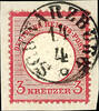 Thurn & Taxis Nachverwendungen SCHWARZBURG 14 4 - single circle cancel, clear on on piece choise copy 3 Kr. Large shield -