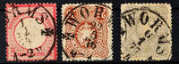 Thurn & Taxis Nachverwendungen WORMS - single circle postmark with crosses and with shortened two-figure year date, on DR 3 Kr., 25 and small defects -