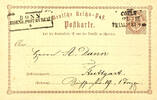 Deutsches Reich - Bahnpost BONN / EISENB. POSTAL SERVICE-BUREAU Raz station cancel on postal stationery 1/2 Gr. With railway cancel (TPO) COELN / FRANKF -