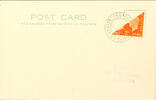 Guernsey 2 d 100 years of stamps as bisects on printed matter card with postmark COBO guernsey CHANNEL ISLANDS 6.1.41 from sub-post offic -