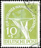 Berlin 10 Pfg monetary reform vitims with only two small small corner postmark, Michel 190.- -