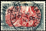 Deutsches Reich 5 Mark green black / dark carmine, 26 : 17 perforation h... 111.84 £  +  6.07 £ shipping