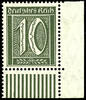 Deutsches Reich 10 Pfennig numerals, black olive, corner margin piece lo... 59.82 £  +  5.20 £ shipping