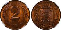 Latvia 2 Santimi 1939 Latvia, 2 Santimi, 1939 year, NGC, MS 64 RB MS 64 RB 121.37 £  +  17.34 £ shipping