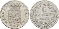 Nassau 6 Kreuzer 1838 Wilhelm 1816-1839. Kl.Sf.a.Vs., sehr schön 8.68 £ incl. VAT., +  6.07 £ shipping
