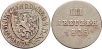 Nassau 3 Kreuzer 1825 Wilhelm 1816-1839. sehr schön 16.49 £ Tax included +  6.07 £ shipping
