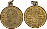 Westfalen-Königreich Bronze-Medaille 1860 Hieronymus Napoleon 1807-1813. Mit Original-Trageoese und Ring, EF