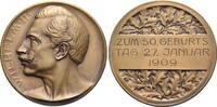Brandenburg-Preussen Bronze-Medaille 1909 Wilhelm II. 1888-1918. Schöne Patina, AU