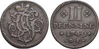CU-2 Pfennig 1749  DF Trier-Erzbistum Franz Georg von Schönborn 1729-1756. sehr schön - vorzüglich