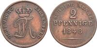 Oldenburg Für Birkenfeld, CU-2 Pfennig 1 Paul Friedrich August 1829-1853. -