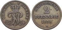 Oldenburg Für Birkenfeld, CU-2 Pfennig 1 Nicolaus Friedrich Peter 1853-1900. -